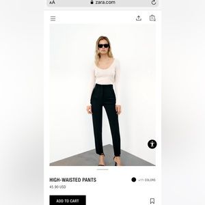 Black high waisted Zara trouser pant